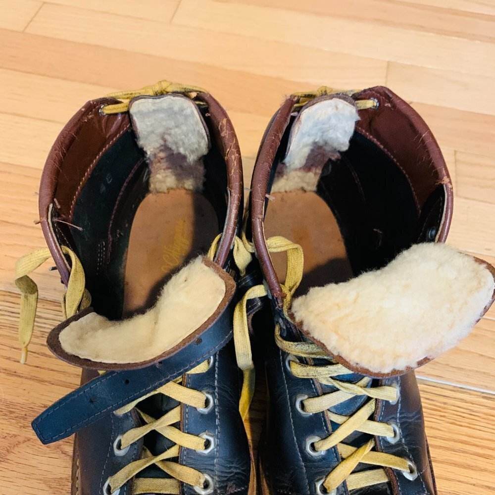 VINTAGE JC Higgins WW2 US Ski Mountain Leather Boots Steampunk - Picture 16 of 16